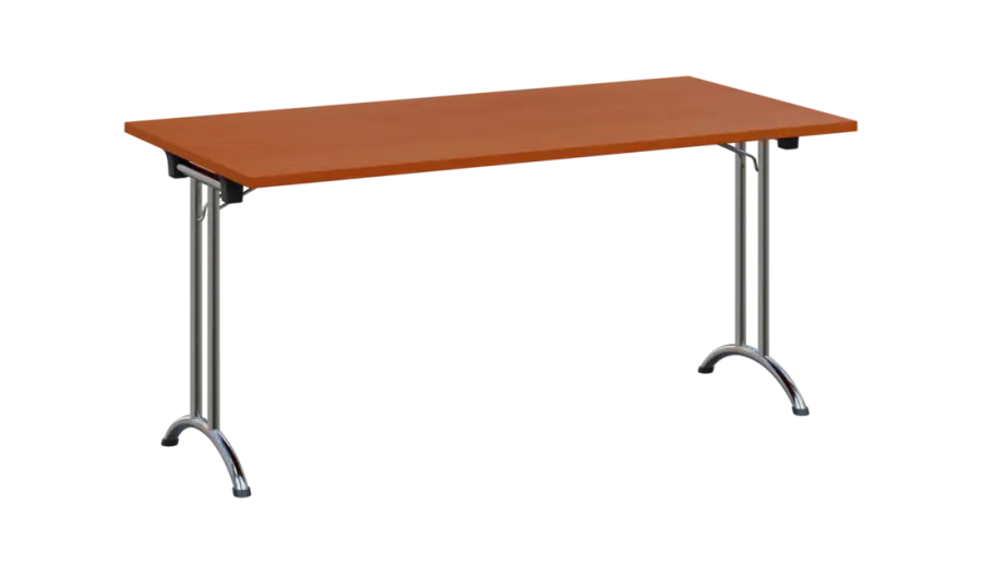 SLC 160 chrom skládací jednací stůl 1600x800, deska 25 mm, podnož chrom, deska třešeň šumavská